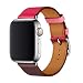 Produktbild XCool für Apple Watch Armband 42mm 44mm, Leder Rosa Rot Armbänder für iwatch Series 4 Series 3 Series 2 Series 1 Hermes