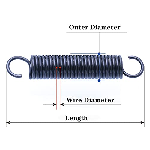 Extension Heavy 10PCS, 0.8mm Wire Diameter, 10mm Outer Diameter, 25-60mm Length, Spring Steel Small Dual Hook Spring Tension Springs Wire Hook ( Size : 0.8x10x40mm )