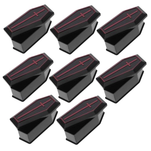 Beaupretty 8個ミニ棺模型 ハロウィン装飾品 軽量プラスチック製 リアルなデザイン ホーム パーティーデコレーション