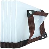 Transparente Plane mit Ösen 190 x 600 cm Abdeckplane Transparent 80 G M², Multifunktionale Wasserdicht Reißfest Jede Wetterlage für Gartenmöbel Pflanzen, B