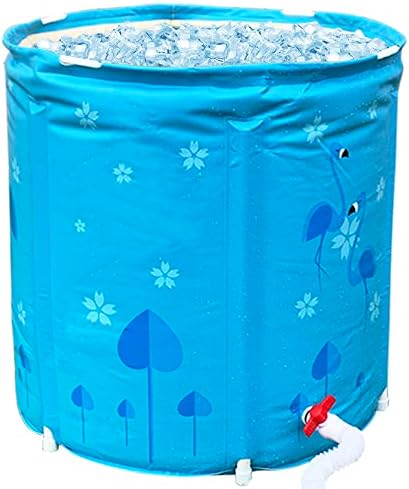 Portable Bathtub For Adults, 30 in Foldable Bathtub Freestanding Bath Tub, Keep Temperature Spa Hot or Ice Bath Soaking Tub (30N Blue)