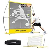 MerryMove Pickleball Practice Rebounder Net: Pickleball Rebounder or 6FT Mini Pickle Ball Net Portable for Outdoor Driveway Backyard and Indoor Garage - 2in1 Trainer for Dink Volley Training