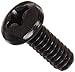 Steel Pan Head Machine Screw, Black Zinc Plated, Meets ASME B18.6.3, #2 Phillips Drive, #6-32 Thread Size, 3/8" Length, Fully Threaded, Import (Pack of 100)