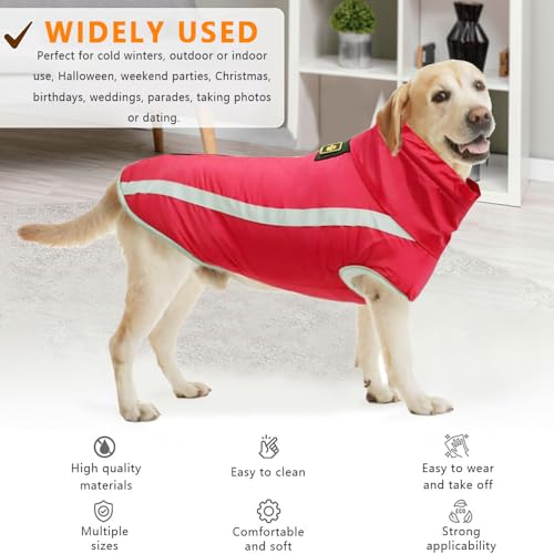 Voarge Waterproof Dog Coat Winter Warm Jacket, Dogs Pet Fleece Vest with Smooth Zipper - Image 3