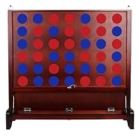 SPORT BEATS Giant Wooden 4 in a Row Game with Folding Catch Tray | Patented Wall Mountable Outdoor & Backyard Game | Includes Carry Bag, Detachable Legs