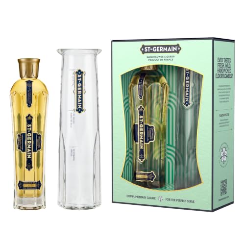 St-Germain French Artisanal Elderflower Liqueur Gift Set with 1 L Carafe 20% vol. 500 ml - Elegant Serve for the Light and Bright St-Germain Spritz Transforms Any Cocktail