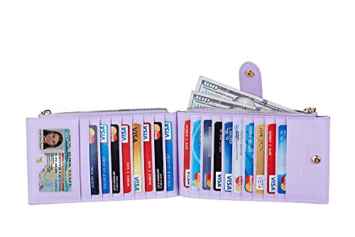 Travelambo Womens Multi Card Case Wallet & Front Pocket Minimalist Leather Slim Wallet #TOP1