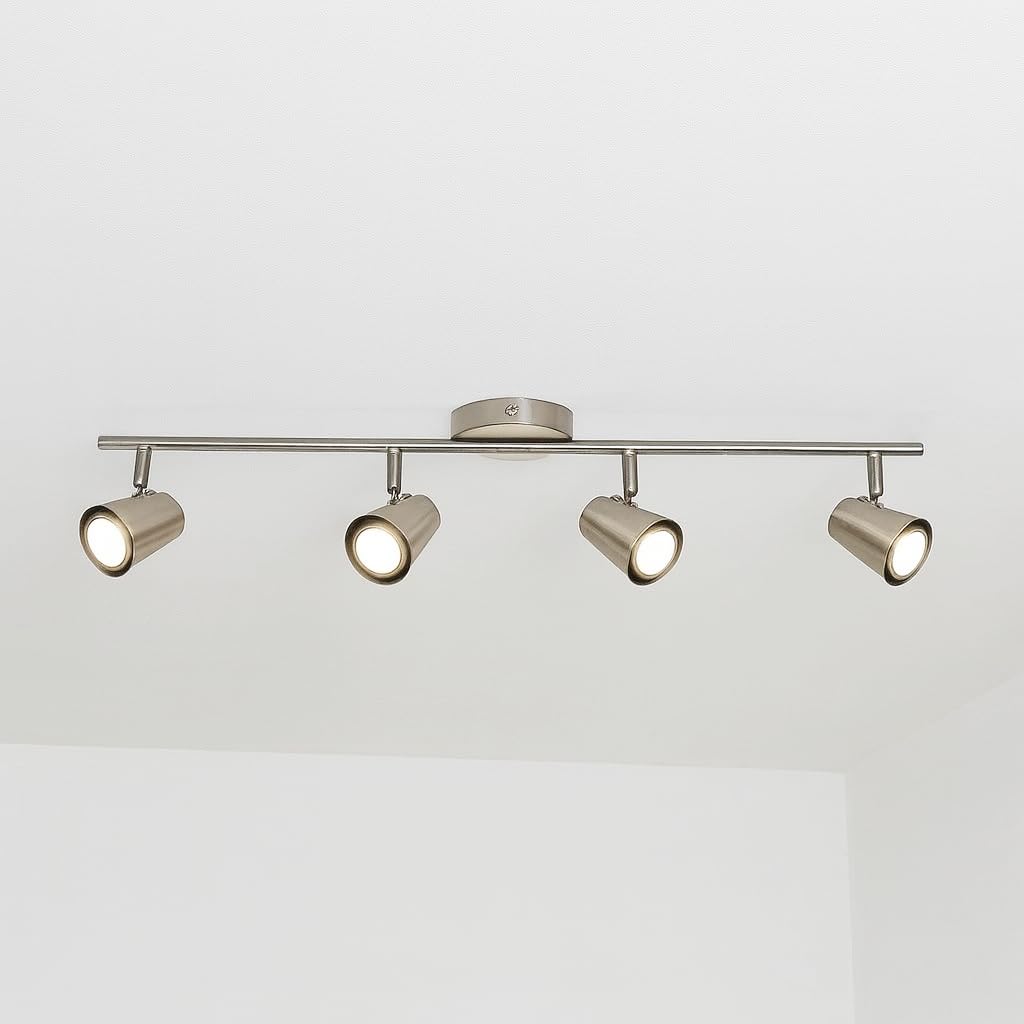 Nozzy Modern Indoor Ceiling Spotlight, 3 Light Sources, Round Silver Downlight, 29 x 29 x 13 cm - Image 4