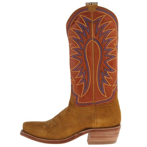 Hyer Womens Rose Hill Bronze Roughout 13 In Tangerine Vintage Goat Top Cowgirl Boot