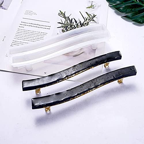 Image of R H LIFESTYLE 1 PC Tray Handle Epoxy Resin Silicone Molds (S Shape Tray Handle Mould - 16 x 4.5 cm) SM3607