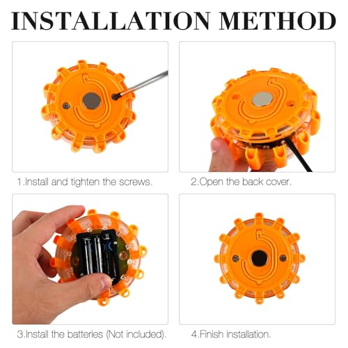 Luces de advertencia impermeables con imán y 9 modos de flash naranja para emergencias 3