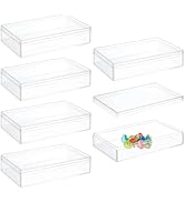 BENECREAT 6Pcs Acrylic Storage Boxes with Lids, 4.3x2.7x1inch Rectangle Storage Containers, Candy...