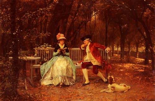 Tableau impressions d'art mural le prétendant de Louis Emile Adan 60x90cm vintage
