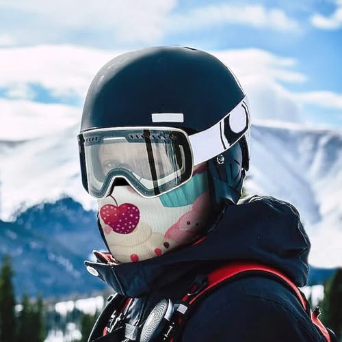 Balaclava para hombre, máscara facial de invierno con diseño de cupcakes, corazones y dulces, para ciclismo, esquí y actividades al aire libre miniatura 5