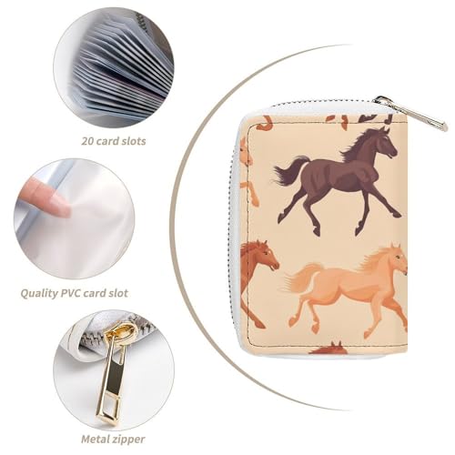 Racing Horses Horseraces Small Business Credit Card Holder Wallet with 20 Card Slots Case Coin Purse Pouch4