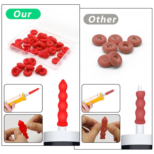 Image of 40 Pack Caulk Cap for Seal Caulking Tubes: Reusable, Water Resistant, Red