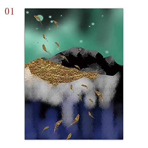 Impression toile montagne abstraite triptyque 60x90cm sans cadre - 4