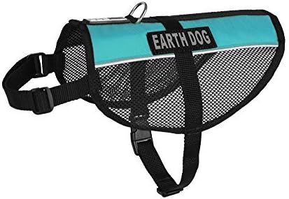 Dogline 22"-29" MaxAire Mesh Vest for Dogs and 2 Removable Earth Dog Patches, Large, Turquoise