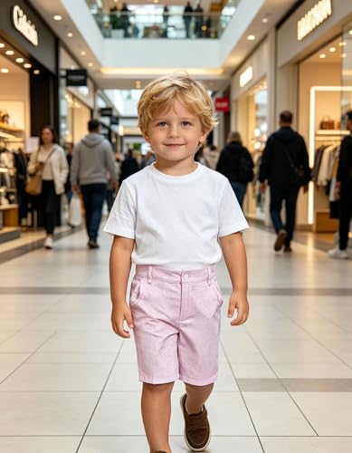 Image of Boy Shorts Kids Stretch School Uniform Clothes Flat Front Dress Casual Shorts with Pockets for Summer