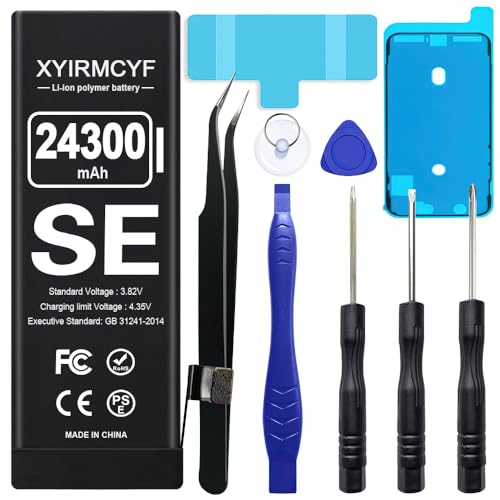 XYIRMCYF 24300mAh Super Capacity Battery Compatible with iPhone SE(SE2016 /SE1st) 0 Cycle-Li-Polymer Replacement Battery for iPhone SE with Professional Repair Tool Kit