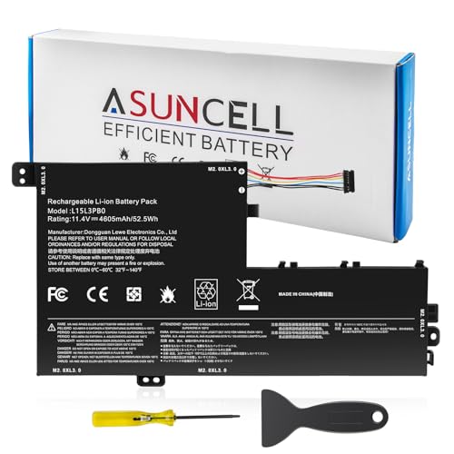 Image of ASUNCELL L15L3PB0 L15M3PB0 L15C3PB1 Laptop Battery Replacement for Lenovo Flex 5 1570 1470 IdeaPad 320S-14IKB 320S-15ABR 320S-15AST 320S-15IKB 320S-15ISK 520S-14IKB Series L15M3PB0 Type-A