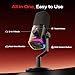 MAONO PD100WS Wireless Gaming Microphone for PC, Dynamic Streaming USB Mic with 3 Level Noise Cancelling,RGB,Mute Button, Software EQ,Computer Boom Mic for Podcast, Vocal Recording, Black