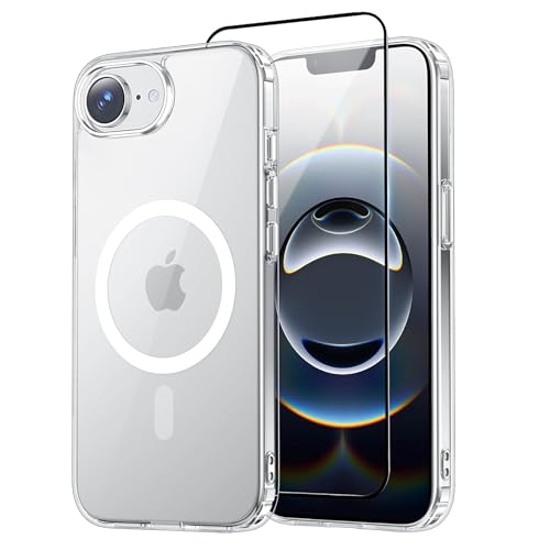 Image of ShieldTech Back Cover Case + Screen Protector for Apple iPhone 16e | Mag-Safe Compatible | Transparent Mobile Phone Back Cover Case for i Phone 16e | i Phone 16 e TPU Transparent Back Case Cover