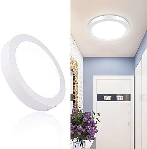 DINGLILIGHTING 12W Led Bathroom Ceiling Light, Aluminum 6000K Surface Mounted Led Ceiling Light Fittings for Kitchen, Living Room, Hallway. Flush Ceiling Lighting (AC110-265V). [Energy Class A+]