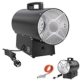 LZQ Gasheizgebläse Propangas-Heizgerät 30KW, Gasheizung Mobiler Gasheizer Heißluftgenerator mit Piezozündung, Profigerät Warmluftgebläse IPX4 für Baustelle Werkstatt Garage Lagerhalle