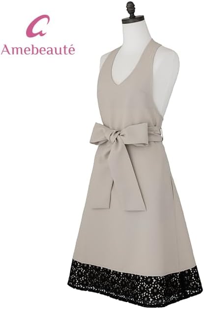 アームボーテ] エレガントベージュ＆ブラックローブレースエプロン