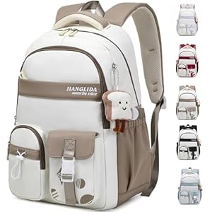 KESUDE Schulrucksack Teenager Mädchen - Rucksack Mädchen Schulranzen Jungen Großer Wasserdicht Schultasche Damen Daypack School Bag Backpack für Schule Ranzen Reise mit Anhänger