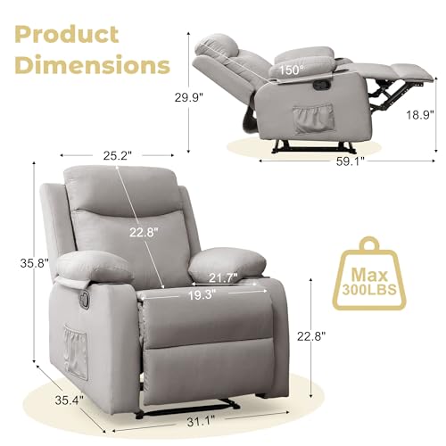 Sillón Plegable Tela Lino Caqui miniatura 2