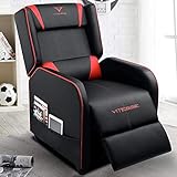 VITESSE Gaming Recliner Chair Racing Style Single PU Leather Sofa Modern Living Room Recliners Ergonomic Comfortable Home Theater Seating, Red