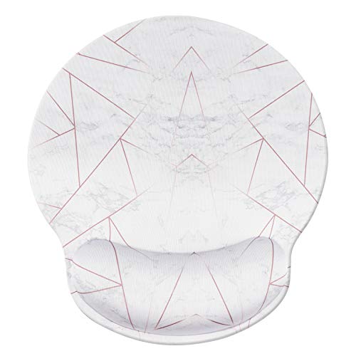 Imegny Wrist Rest Mouse Pad, Memory Foam Ergonomic Gaming Mouse Mat with Lycra Cloth + Nonslip Rubber Base for Office Gaming Laptop Computer Use (25x23Â marbleline046)