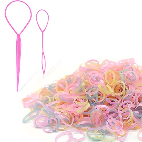 1000pcs Small Rubber Bands for Hair +Topsy Tail Hair Tool .