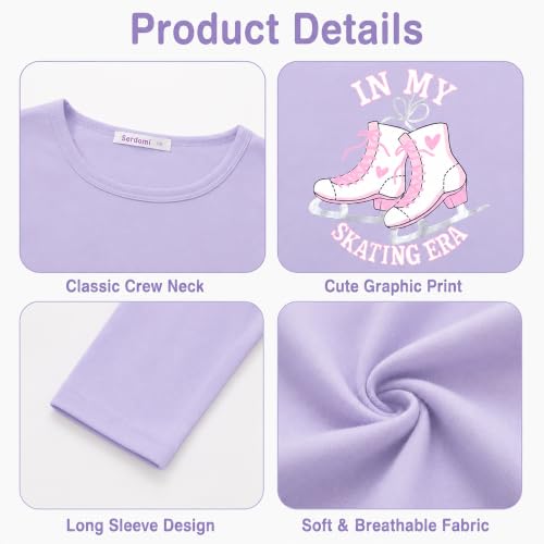 Image of Girls Long Sleeve T-Shirt Cute Versatile Basic Casual Top Size 6-18 | Soft Stretchy Tee for All Day Comfort, Versatile Layering Top for Cold Days, Cute Casual Style for Girls, Durable Easy Care