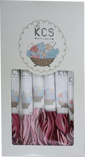 Image of KCS Big skeins of 25 Meters Size 25 Color Variegated Cross Stitch Stranded Threads,6 skeins,99