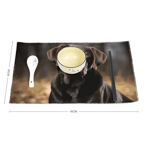 Set de table labrador toile rectangulaire 45x30 cm résistant - 3