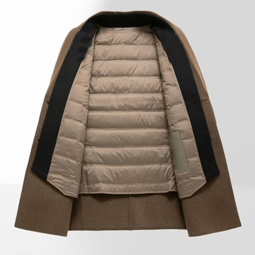 Abrigo de lana hombre con forro de plumón extraíble modular 5