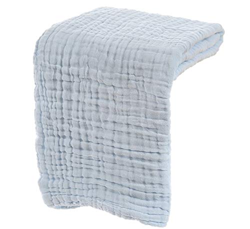 haruju ガーゼケット 6層 タオルケット ベビー 肌にやさしい 綿ガーゼ (ブルー)