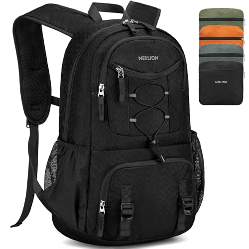Nerlion 35L Hiking Backpack Travel Backpack for Men Women Camping Waterproof Outdoor Hiking Daypack Lightweight Backpack Black