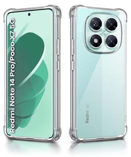 Image of WOW IMAGINE Clear Back Cover Case for Redmi Note 14 Pro 5G | Poco X7 5G | Shockproof Soft TPU Case | Cushioned Edges for Ultimate Protection Back Cover Case - Transparent
