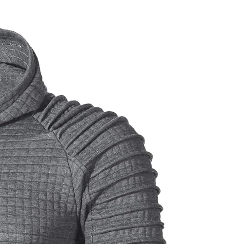 Mens Hoodies Pullover Casaul Long Sleeve Waffle Knit Hooded Sweatshirts Drawstring Sweatshirt for Men with Pocket3