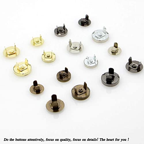Image of DIY Crafts Pack 6 Pcs, KC Gold, Magnetic Snap Fasteners Clasps Buttons Handbag Purse Wallet Craft Bags Parts Accessories Pick Colors Pac (Pack 6 Pcs, KC Gold)