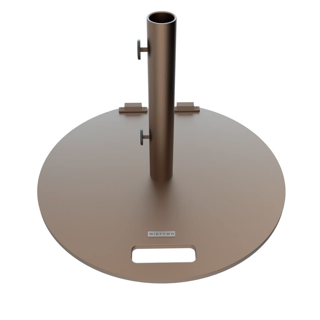 Midtown Umbrellas Round 2 - Base with Wheels, Up to 55 lb Capacity, Bronze