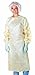 Medline CRI4010 Isolation Gown with Coated Material, Neck and Waist Ties, Elastic Wrists, Regular/Large, Yellow (Pack of 50)