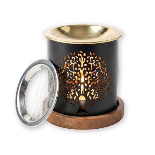 SonKo Weihrauchbrenner Räucherstövchen mit Sieb zum Räuchern und Meditation - spirituelle Geschenke zum Räuchern von weißer Salbei, Weihrauch, Boswellia (Brenner Set)