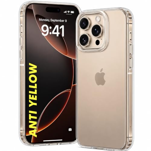 Image of DIZORO Crystal Clear Compatible with iPhone 16 Pro Case with Anti-Yellow Anti-Scratch Shockproof Transparent Cover