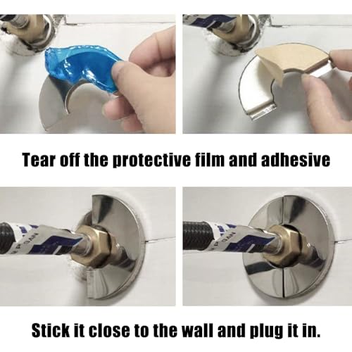 Sctmda Edelstahl Geteilte Rohrabdeckung 2 Stück Rosetten Heizkörperrohre Edelstahl Rohrmanschetten Rohren Dekorative Abdeck Rosetten Abdeckung Ofenrohr Wandrosette 100mm für Duschwanne Rohre