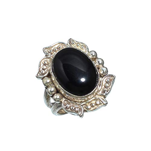 Bague de déclaration onyx noir et argent 925 pour vos soirées